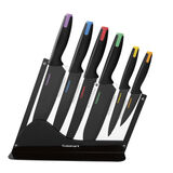 7pc Ceramic Coated Cutlery Set in Acrylic Block 1