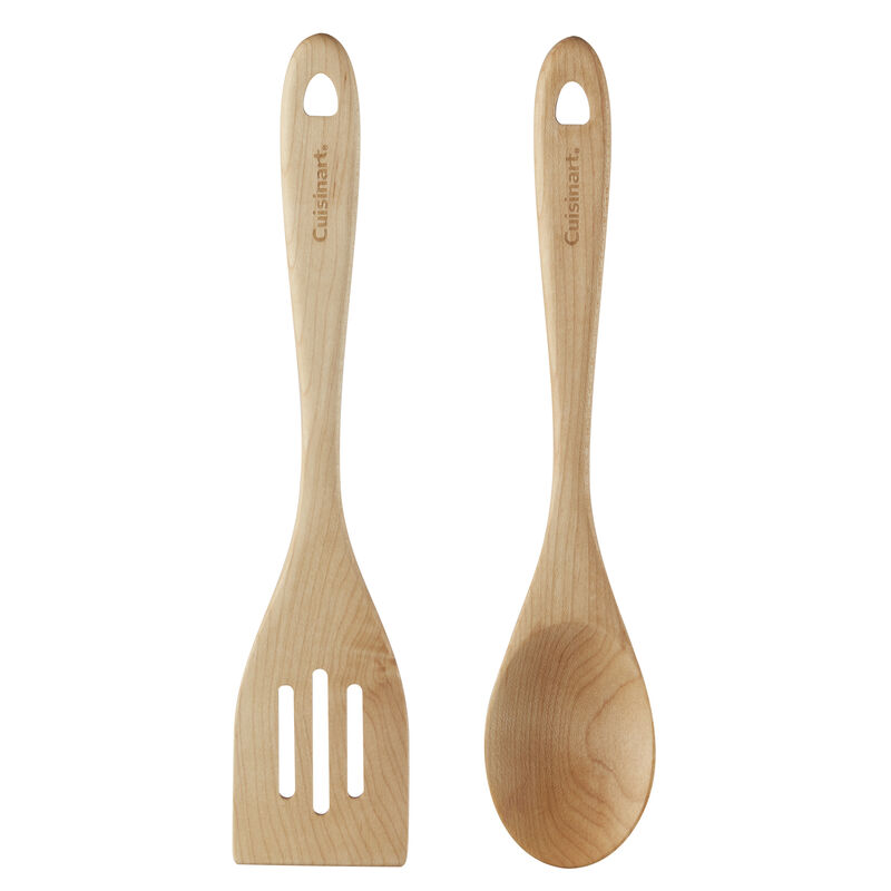 GreenGourmet&reg; Maple Wood 2-Pc Tool Set (Slotted Turner & Solid Spoon)