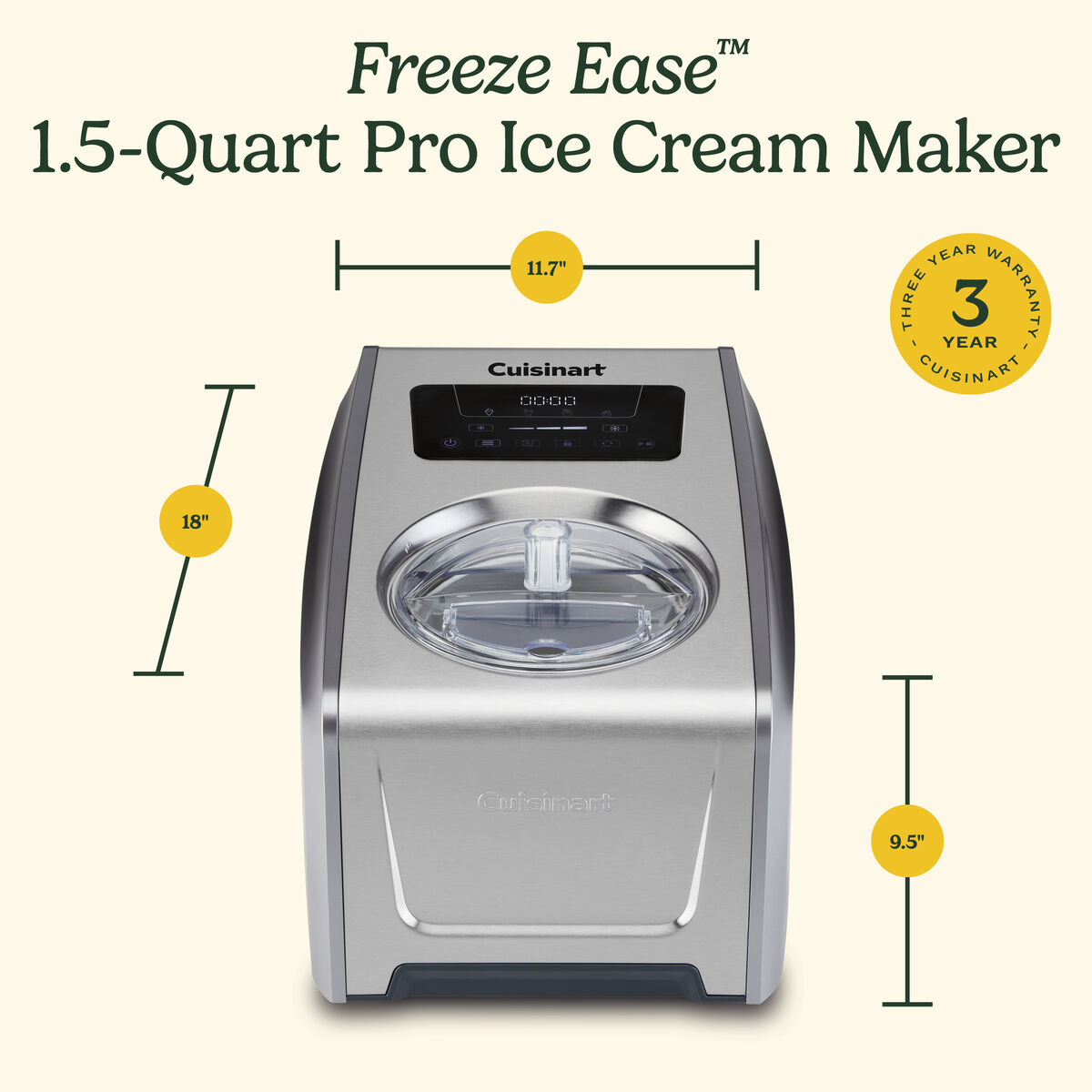 Freeze Ease 1.5qt Pro Ice Cream Maker 8