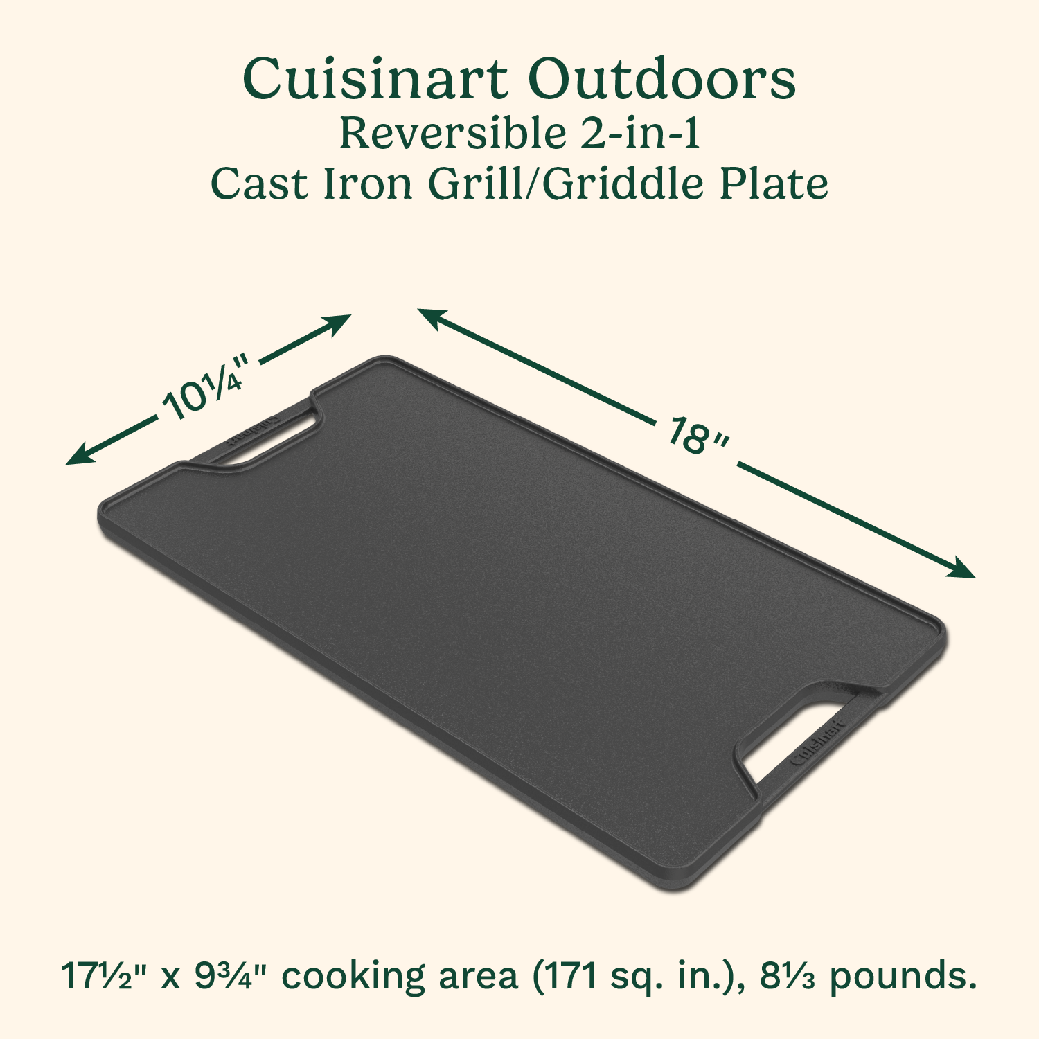 Cuisinart Cast Iron Grill/Griddle Plate - Thumbnail 3