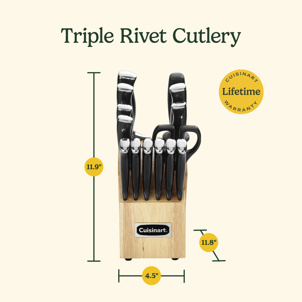Triple Rivet 15 Piece Cutlery Set With Block 7