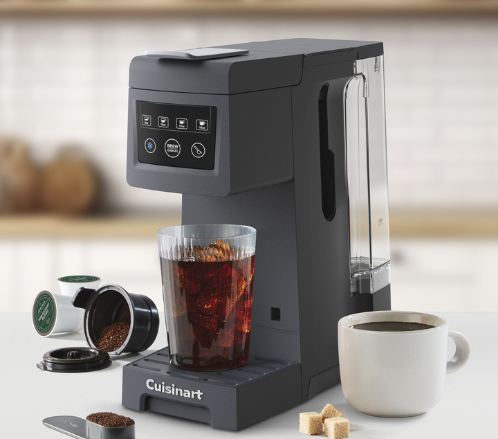 coffeemaker with iced coffee poured