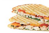 Smoked Turkey, Roasted Pepper, Swiss Panini with Pesto Mayo-1