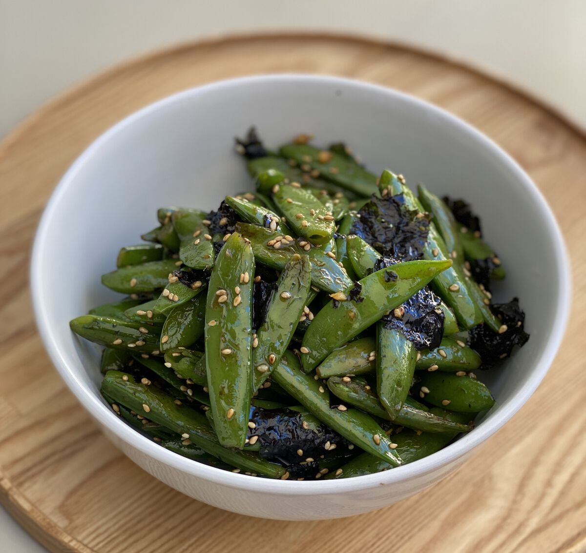 Blistered Snap Peas with Seaweed & Chili Flakes-2