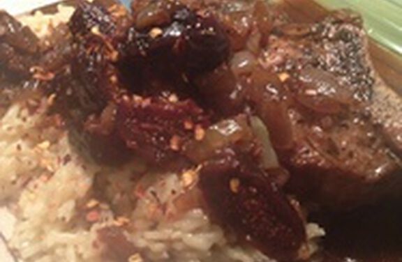 Pork Chops with Balsamic Onions & Figs