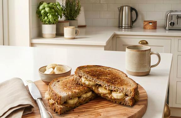 Grilled PB and Banana Panini