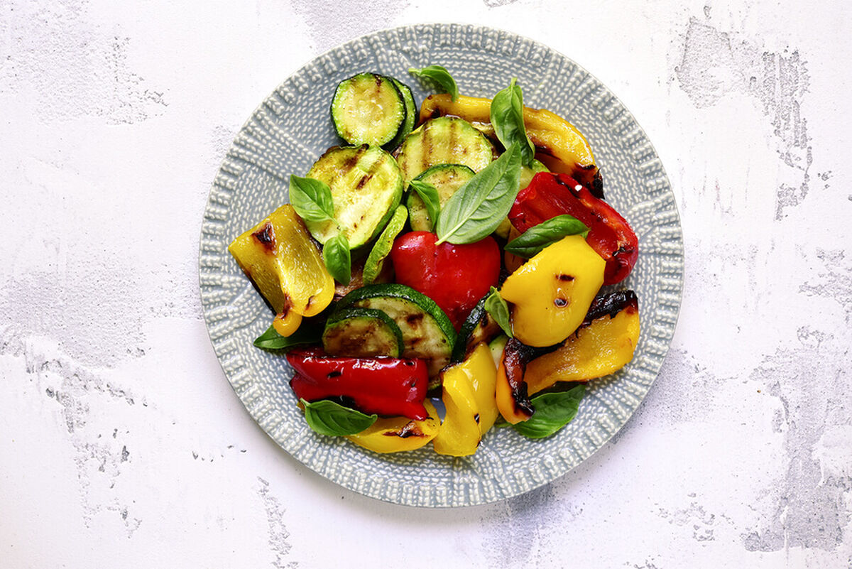 Grilled Vegetable, Pear & Roquefort Salad-1