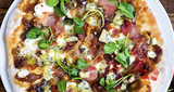 Apple, Bacon, Red Onion,  and Blue Cheese Pizza-1