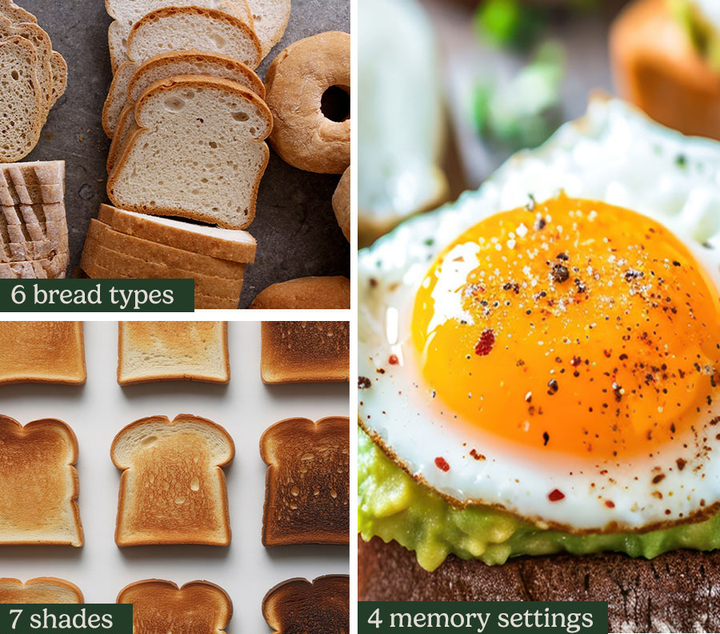 6 bread types, 7 shades, 4 memory settings