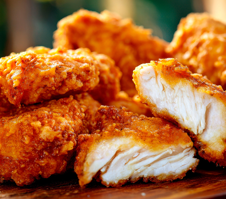 Crispy cooked chicken tenders