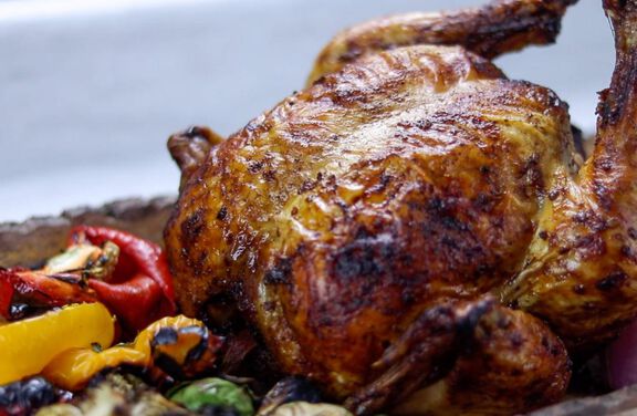 Bourbon Molasses Whole-Grilled Chicken