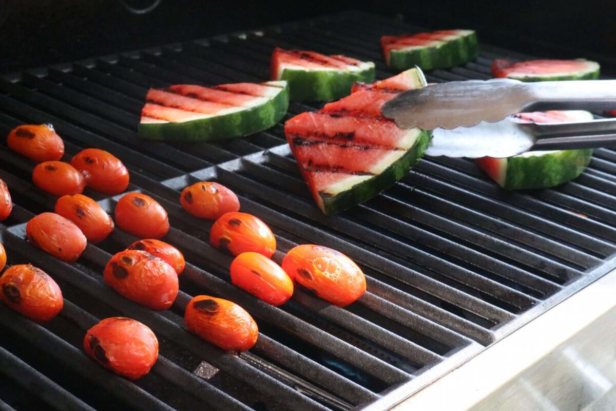 Grilled Watermelon and Orzo Salad with Blistered Cherry Tomatoes-2