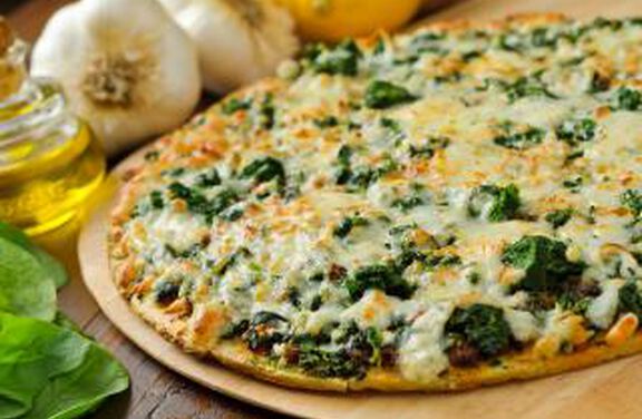 Spinach Garlic Pizza
