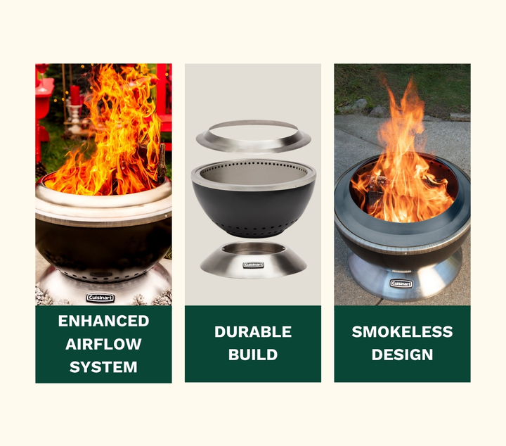 Enhanced airflow system, smokeless design, durable build