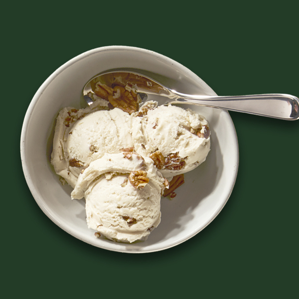 Ice cream served in a bowl