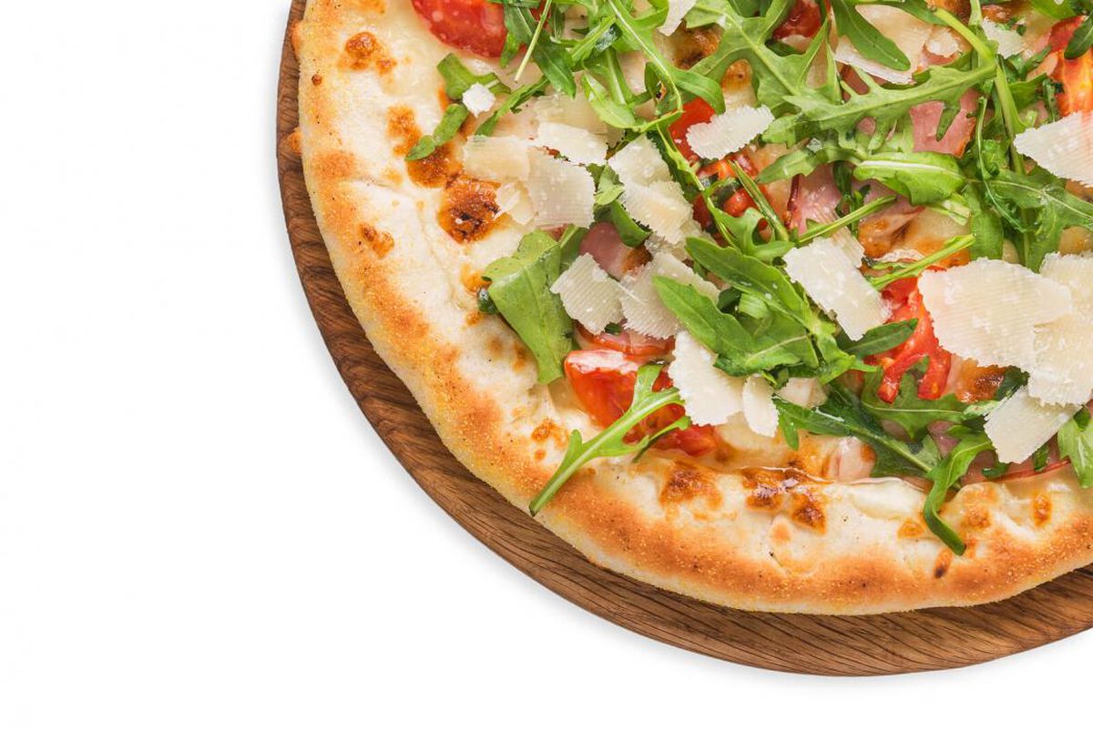 White Pizza with Prosciutto, Arugula and Tomatoes-1