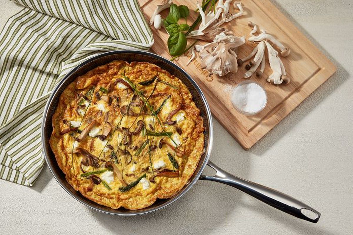Wild Mushroom and Asparagus Frittata-1