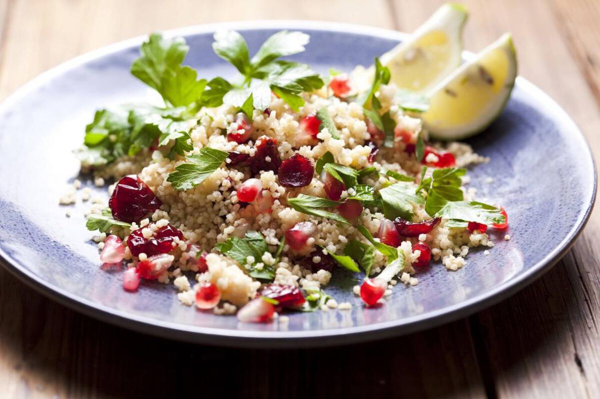 Israeli Couscous Pilaf with Cranberries, Golden Raisins & Pine Nuts