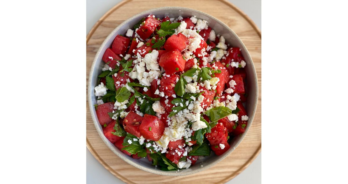 Grilled Watermelon Mint Salad-1