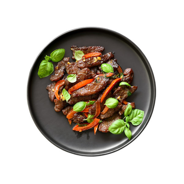 Grilled beef and peppers