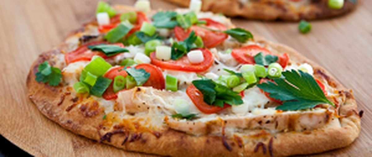 Naan Pizza with Spicy Lamb,  Feta, and Herbs-1