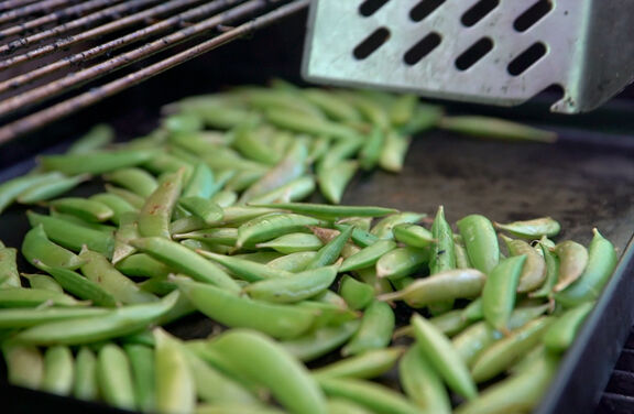 Blistered Snap Peas with Seaweed & Chili Flakes