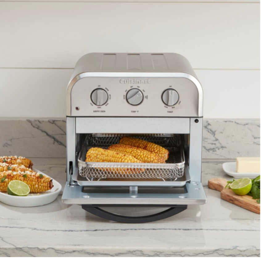 Cuisinart Air Fryer Toaster Oven with roasted corn on the cob