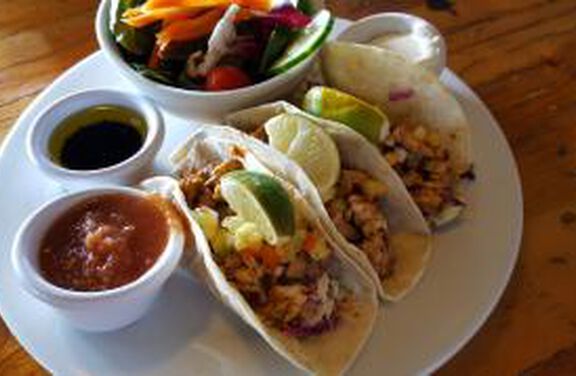 Fish Tacos with Peach Salsa