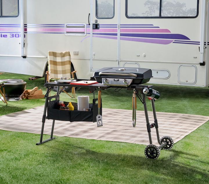 prep 'n go grill outside at campsite