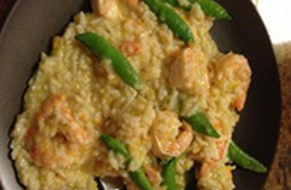 Risotto with Shrimp, Sugar Snap Peas &amp; Tarragon
