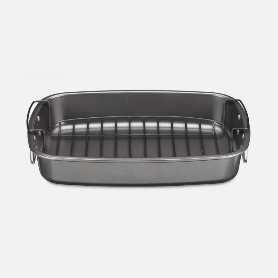 17" x 12" Nonstick Roaster with Flat Rack