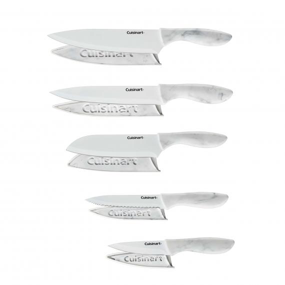 10 Piece Ceramic Coated Knife Set - Faux Marble