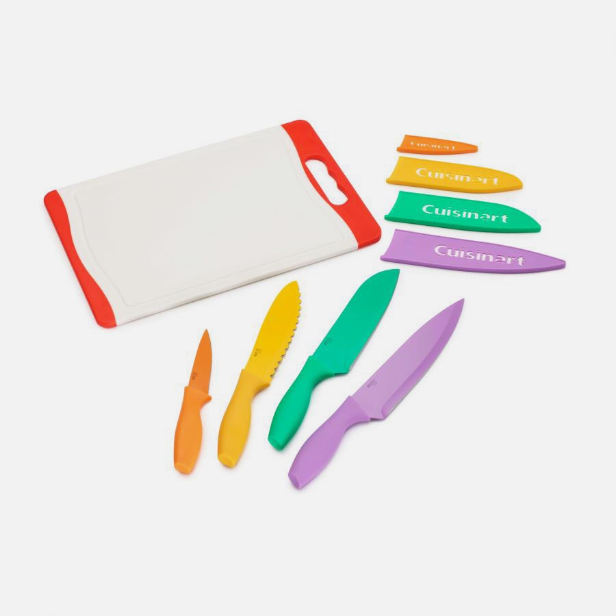 Nonstick Color 9 Piece Cutlery and Cutting Board Set
