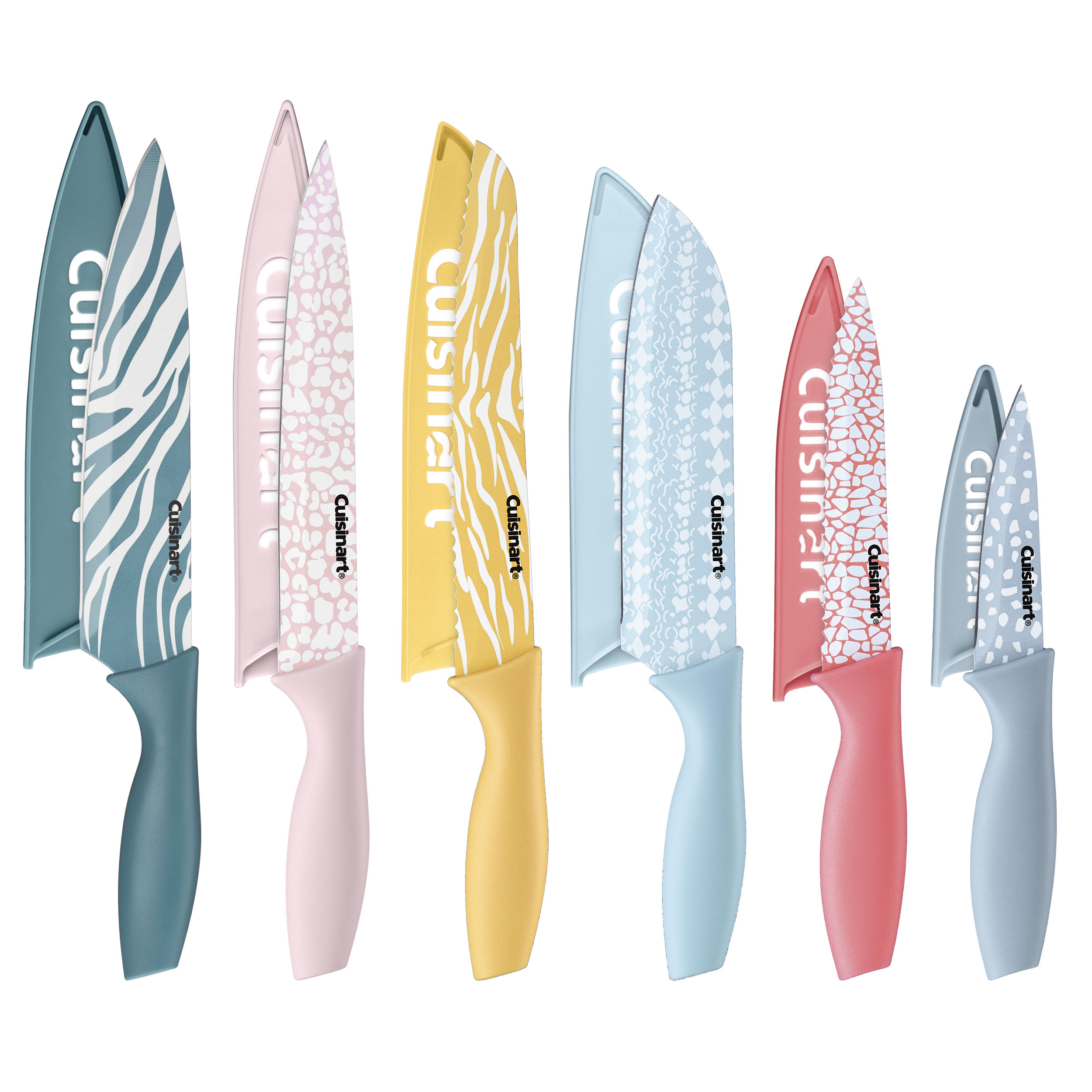 12pc Animal Print Color Knife Set with Blade Guards