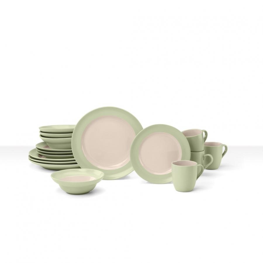 Discontinued Two-Toned 16-Piece Stoneware Dinnerware Set (CDST-16PB)