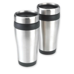 Discontinued Double Walled Stainless Steel Thermal Mugs (Set of 2)