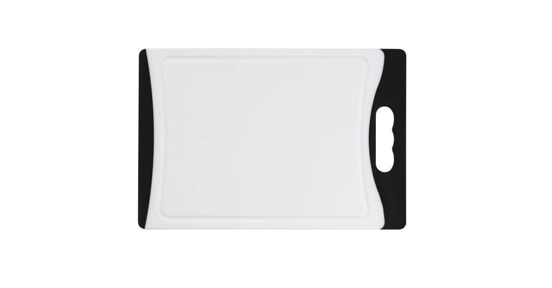 11" White Cutting Board with Black