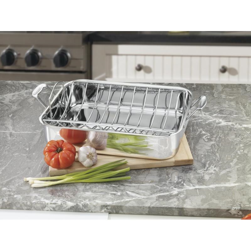 Chef's Classic™ Stainless 16" Roasting Pan with Rack