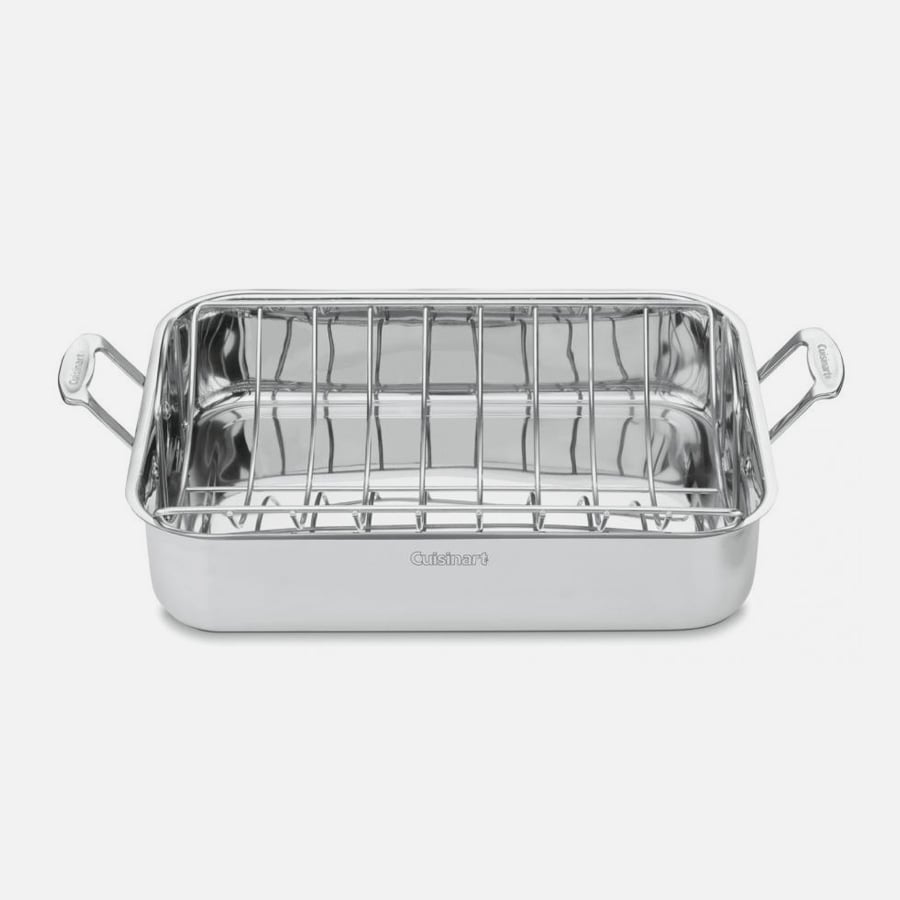 Chef's Classic™ Stainless 16" Roasting Pan with Rack