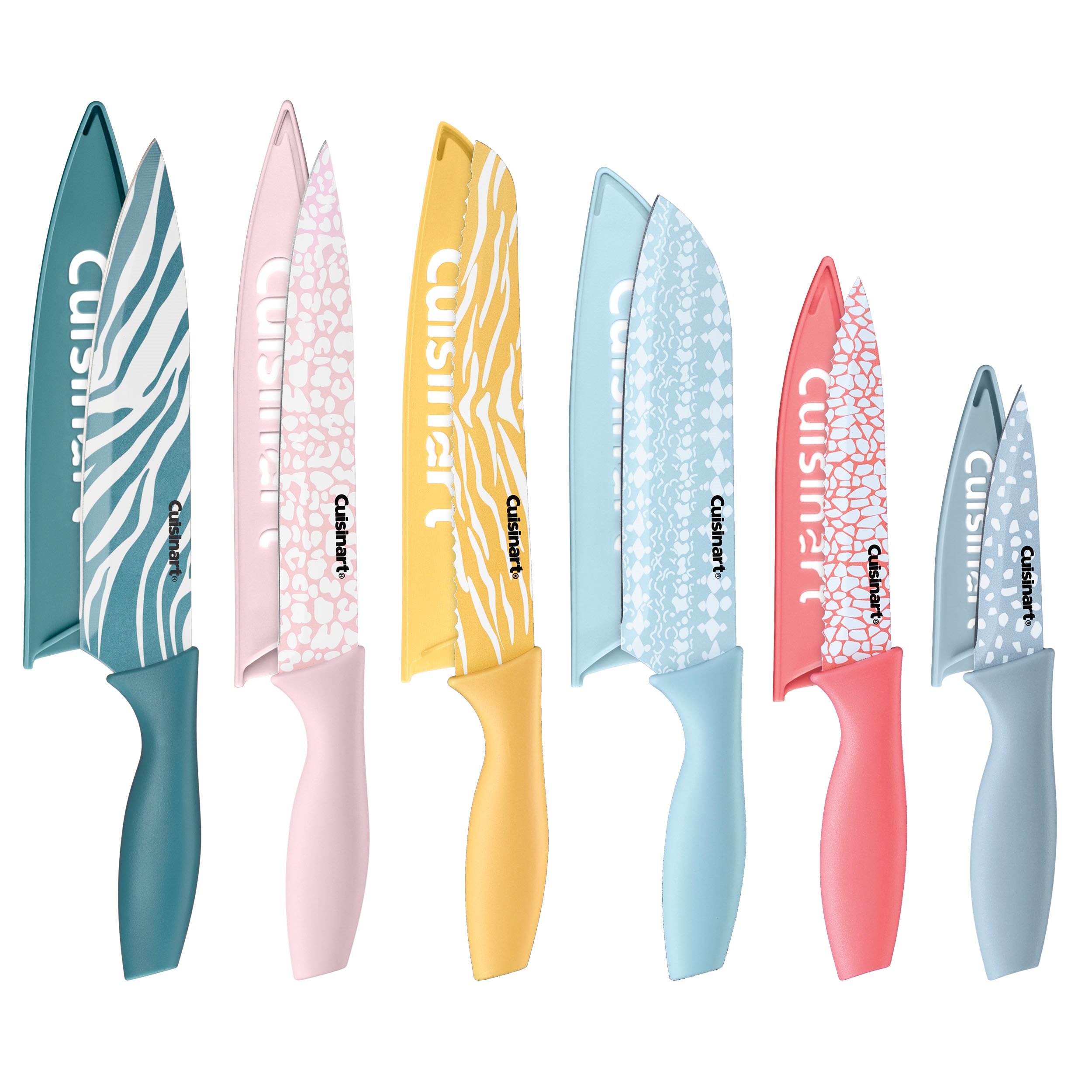 12 piece Animal Print Color Knife Set with Blade Guards