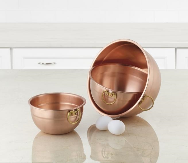 Gourmet Copper Clad 3-Piece Mixing Bowls