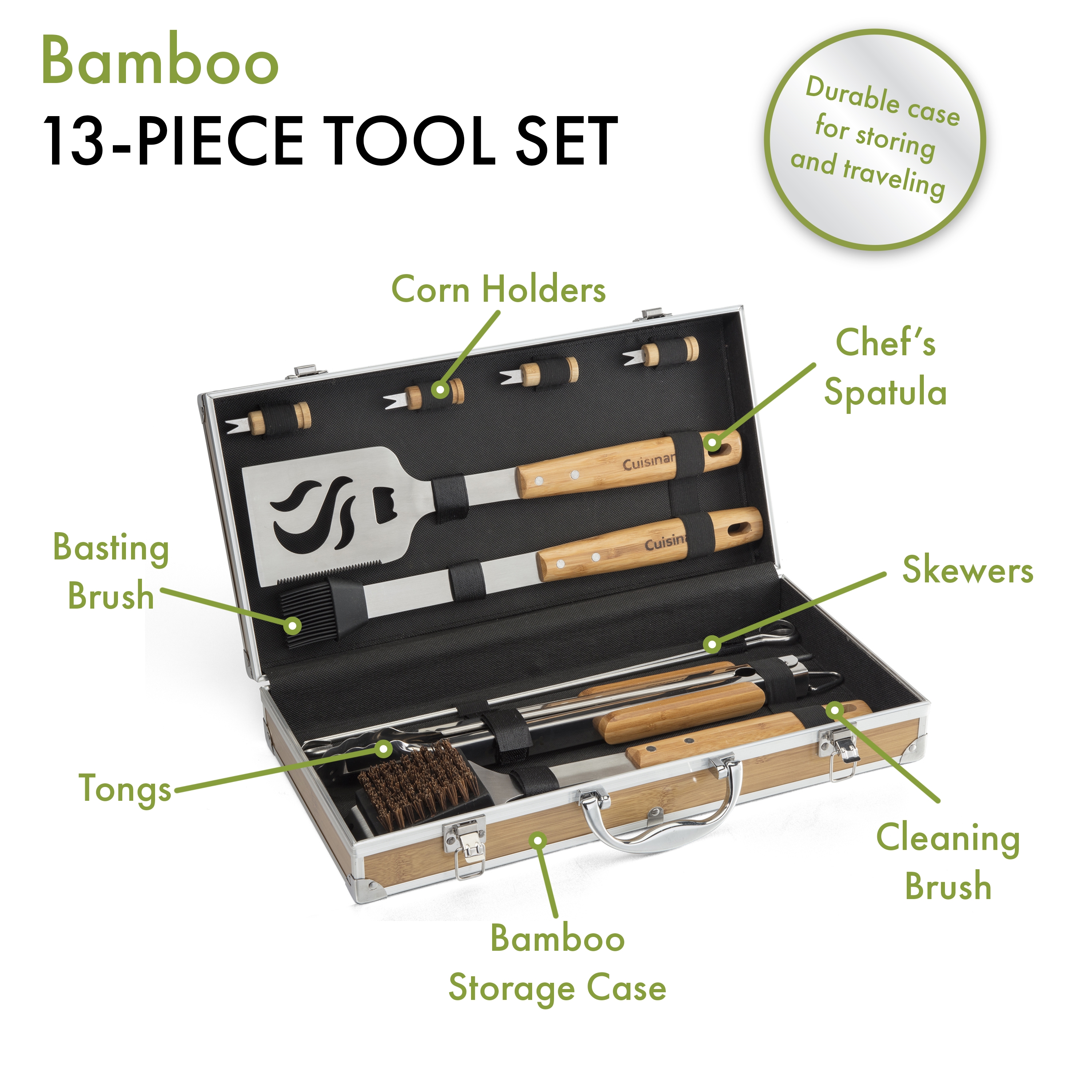 13-Piece Bamboo Tool Set