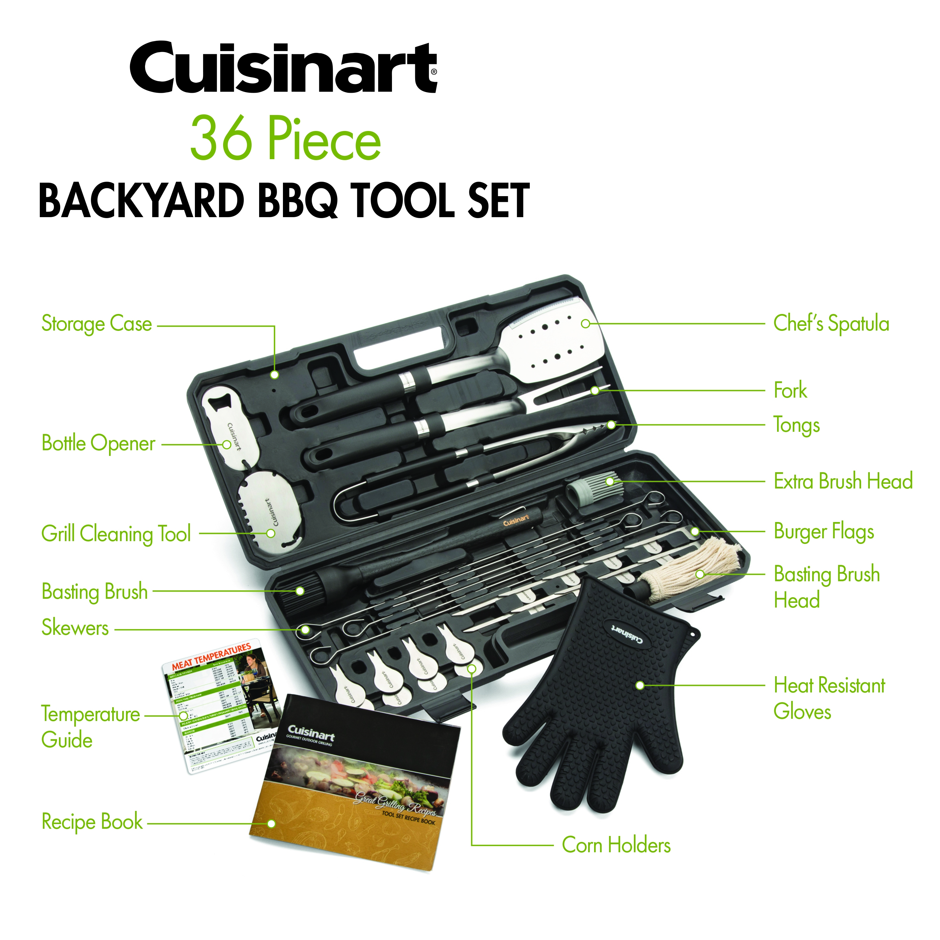 Cuisinart CGS-8036 Backyard BBQ Tool Set, 36-Piece
