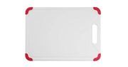 13” White Poly Cutting Board with Red