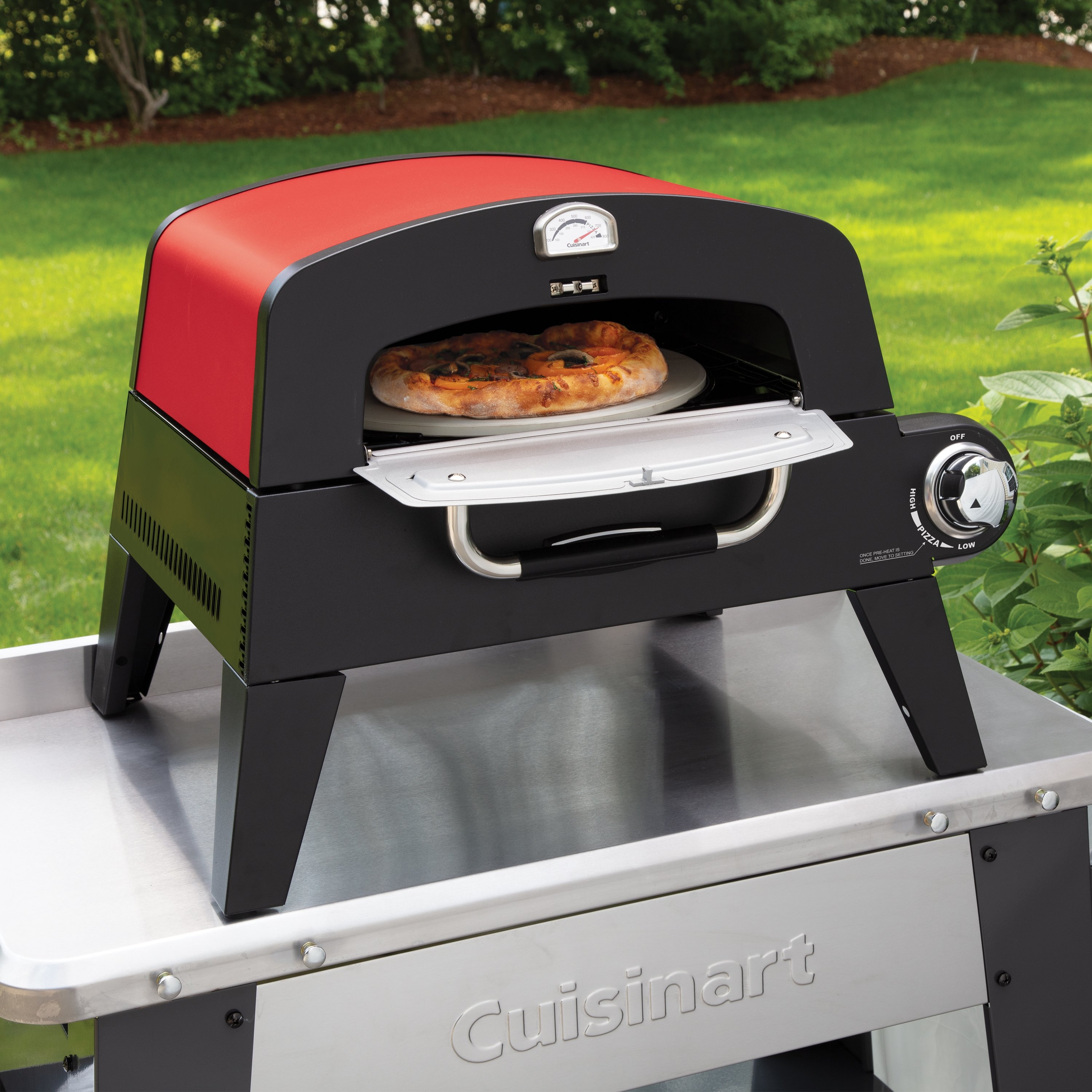 Cuisinart - Portable Propane Outdoor Pizza Oven - Red