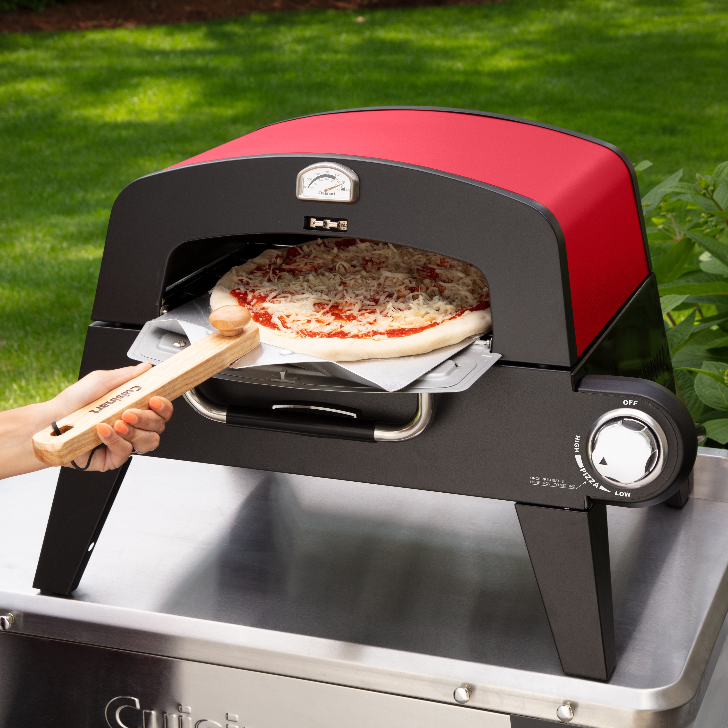 Cuisinart - Portable Propane Outdoor Pizza Oven - Red