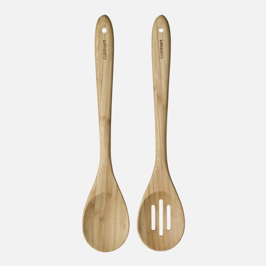 Bamboo wood 2pc Spoon Set (Solid and Slotted)