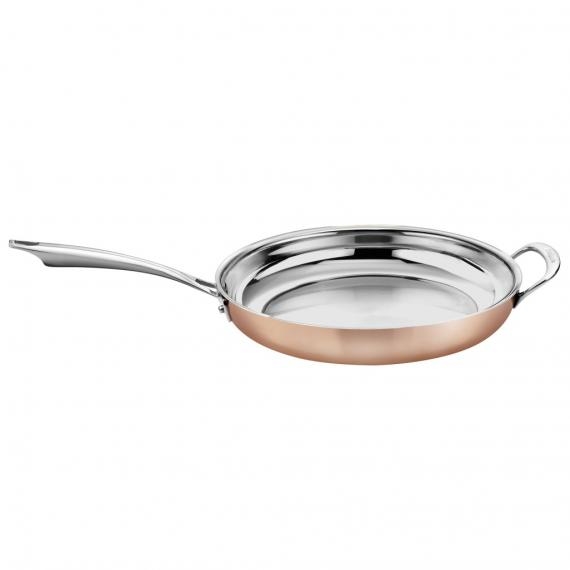 Minerva 24cm Frying Pan Copper Tri Ply Stainless Steel Handle For Kitchen Home 
