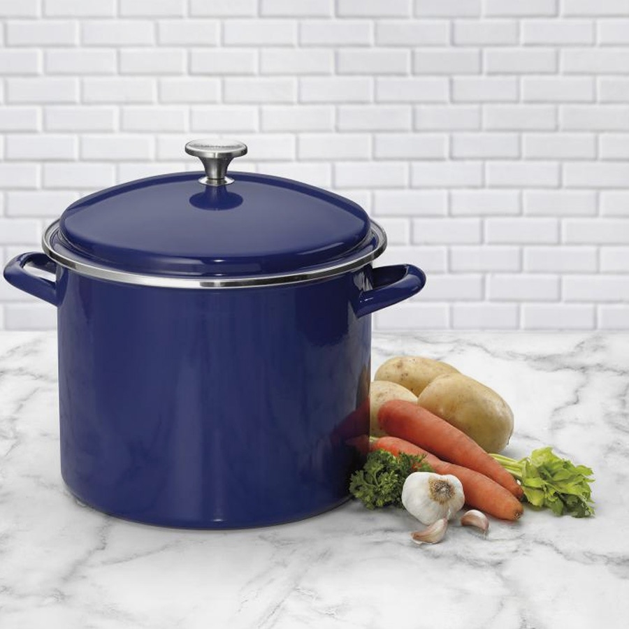 Chef Classic Enamel on Steel Cookware 12 Quart Stockpot with Cover