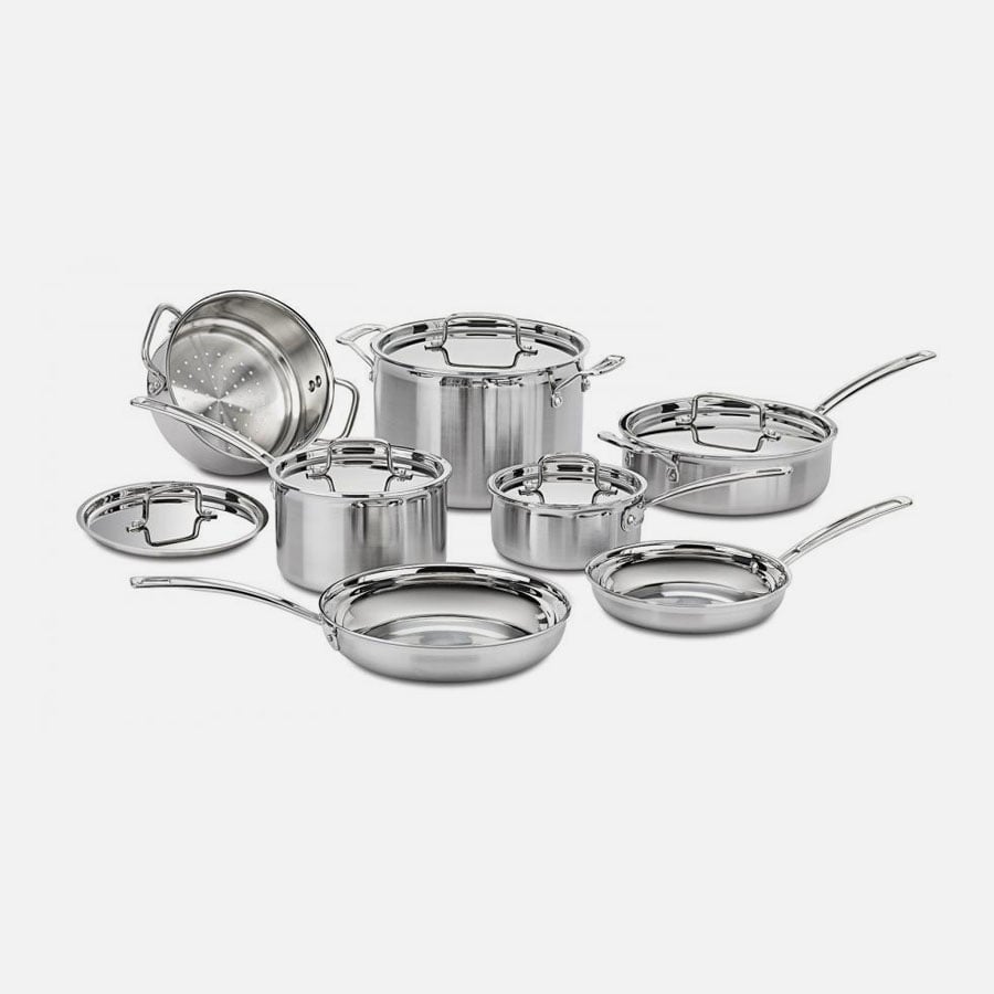 12-Piece MultiClad Pro Tri-Ply Stainless Cookware Set (MCP-12N)